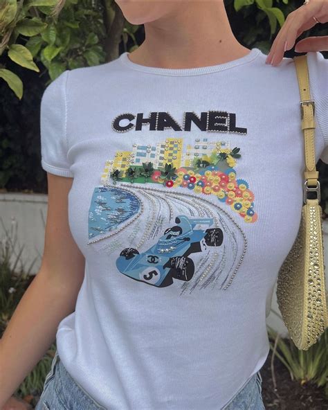 chanel race car baby tee|chanel f1 tees price.